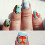 Fiery Foxes - nail wraps - Scratch - 5
