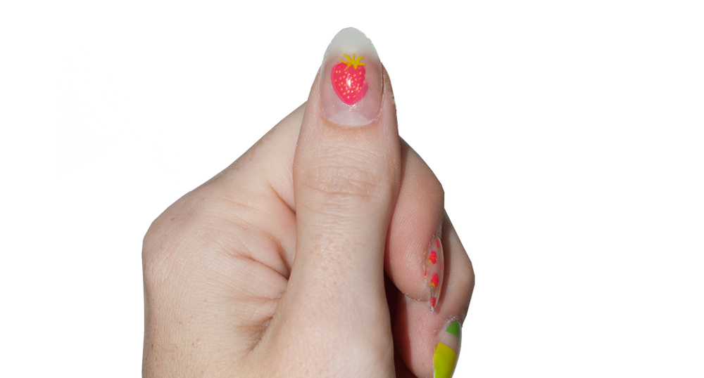 Strawberry Fields - nail wraps - Scratch - 3